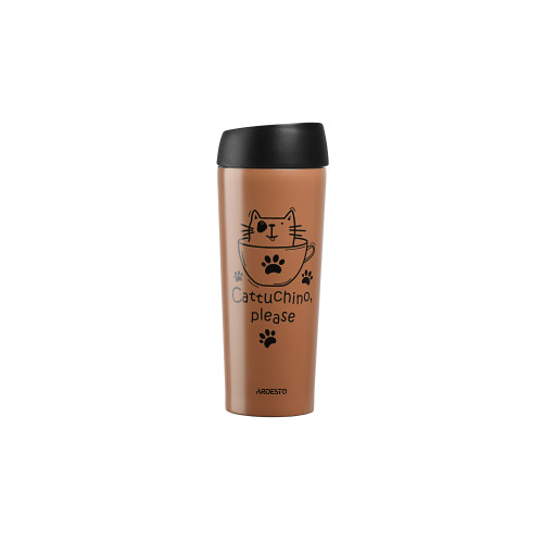 Термочашка Ardesto Coffee time Cat 450 мл., мокко