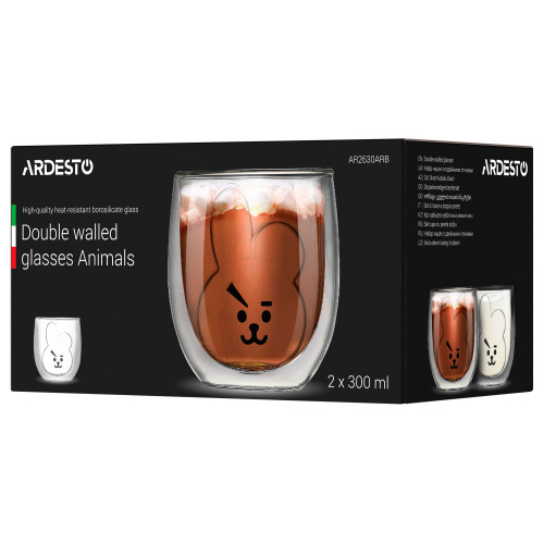 Набір чашок Ardesto Animals 300 мл., 2 предмети
