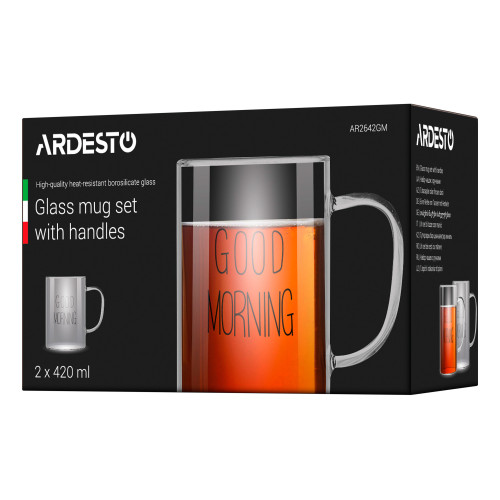 Набір чашок Ardesto Good Morning з ручками 420 мл., 2 шт.