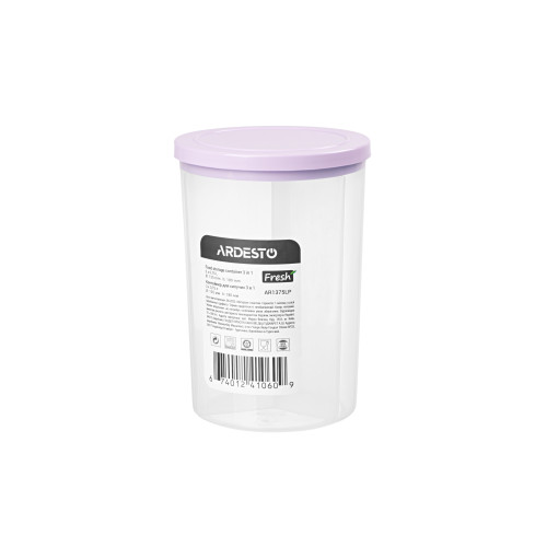 Контейнер для сипучих Ardesto Fresh 3 в 1 (3 х 0,75 л.), ліловий