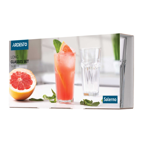 Набір високих склянок Ardesto Salerno / 3х300 мл.