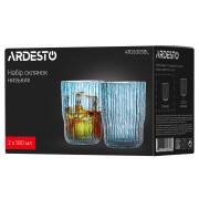 Набір низьких склянок Ardesto / 2х300 мл., блакитний