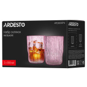 Набір низьких склянок Ardesto / 2х300 мл., рожевий