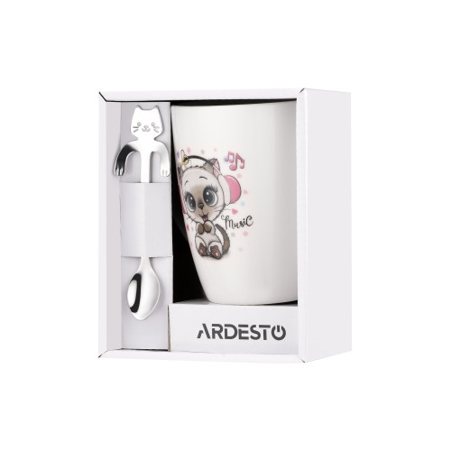 Чашка з ложкою Ardesto Music 320 мл.