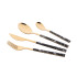 Набір столових приборів Ardesto Gemini Marmo 16 предметів, золотисто-чорний