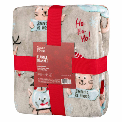 Плед Ardesto Flannel, різдвяні коти, 160 х 200 см.