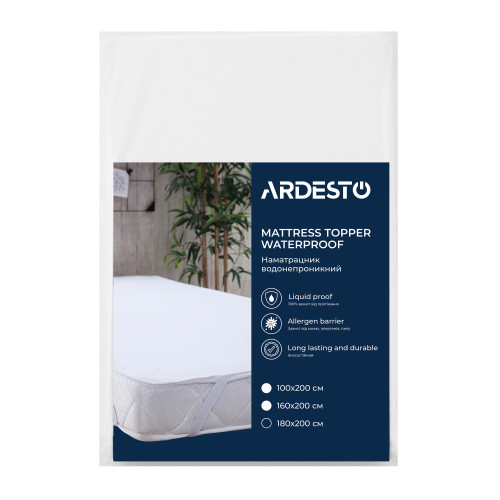 Наматрацник водонепроникний Ardesto Sleepwell, білий, 180 х 200 см. Наматрацник водонепроникний Ardesto Sleepwell, білий, 180 х 200 см.